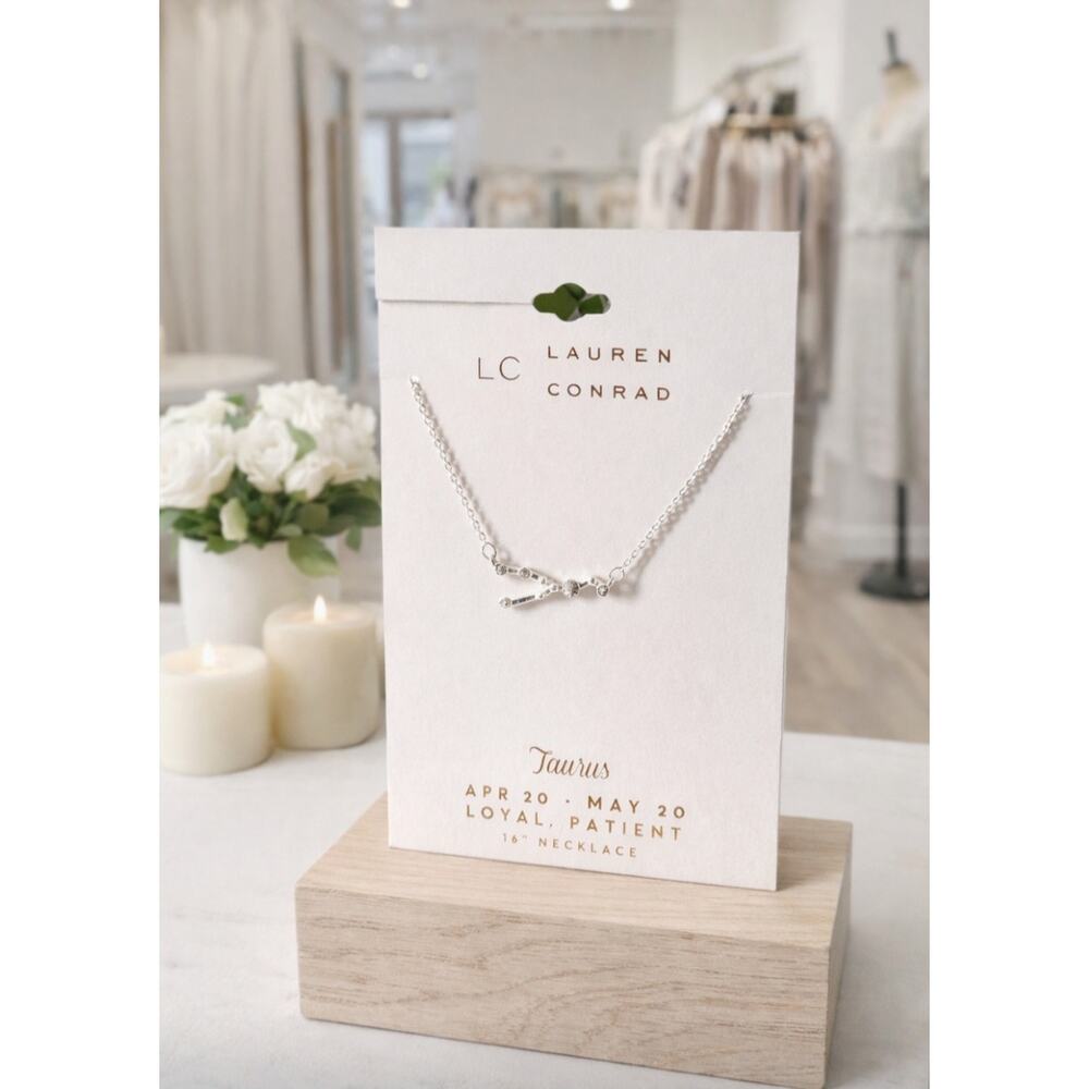 LC Lauren Conrad Silver Taurus Necklace New